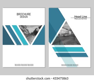 Vector brochure cover templates with blurred cityscape.  Mesh background.