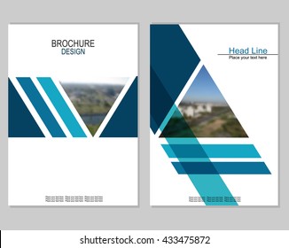 Vector brochure cover templates with blurred cityscape.  Mesh background.