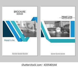 Vector brochure cover templates with blurred cityscape.  Mesh background.