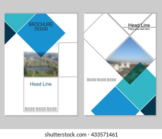 Vector brochure cover templates with blurred cityscape.  Mesh background.