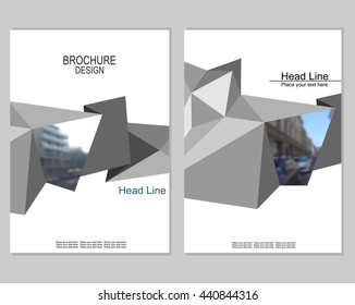 Vector brochure cover templates with blurred cityscape.  EPS 10. Mesh background.