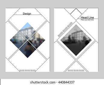 Vector brochure cover templates with blurred cityscape.  EPS 10. Mesh background.