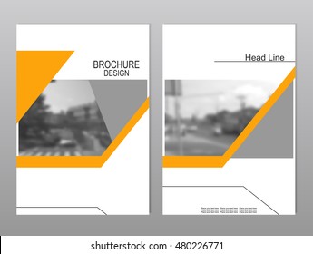 Vector brochure cover templates with blurred cityscape. EPS 10. Mesh background.