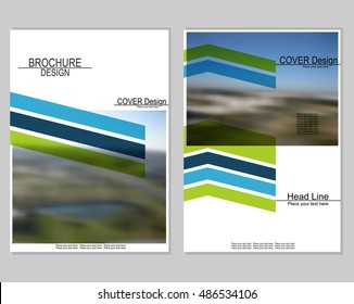 Vector brochure cover templates with blurred cityscape. EPS 10. Mesh background.