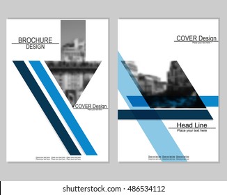 Vector brochure cover templates with blurred cityscape. Business brochure cover design. EPS 10. Mesh background.
