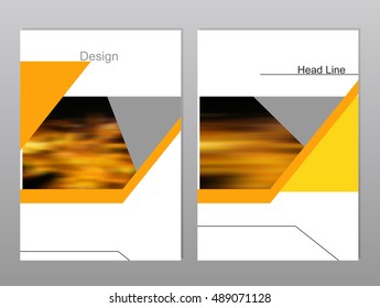 Vector brochure cover templates with blurred night cityscape. EPS10