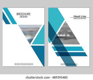 Vector brochure cover templates with blurred seaport. EPS 10. Mesh background.