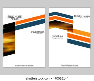 Vector brochure cover templates with blurred night cityscape. EPS10