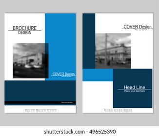 Vector brochure cover templates with blurred cityscape. EPS 10. Mesh background.