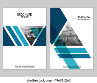 Vector brochure cover templates with blurred cityscape. EPS 10. Mesh background.