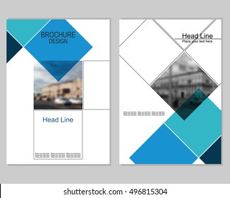 Vector brochure cover templates with blurred cityscape. EPS 10. Mesh background.