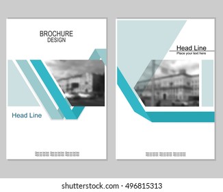 Vector brochure cover templates with blurred cityscape. EPS 10. Mesh background.