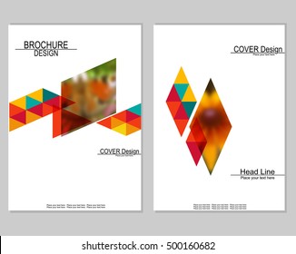 Vector brochure cover templates with blurred flowers. Business brochure cover design. EPS 10. Mesh background.