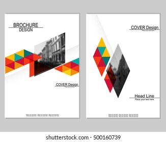 Vector brochure cover templates with blurred cityscape. EPS 10. Mesh background.
