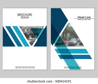 Vector brochure cover templates with blurred cityscape. EPS 10. Mesh background.