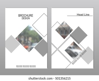 Vector brochure cover templates with blurred cityscape. EPS 10. Mesh background.