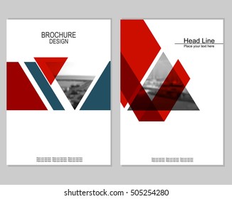 Vector brochure cover templates with blurred seaport. Business brochure cover design. EPS 10. Mesh background.