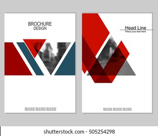 Vector brochure cover templates with blurred cityscape. Business brochure cover design. EPS 10. Mesh background.