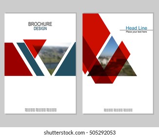 Vector brochure cover templates with blurred cityscape. Business brochure cover design. EPS 10. Mesh background.