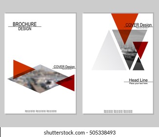 Vector brochure cover templates with blurred seaport. Business brochure cover design. EPS 10. Mesh background.