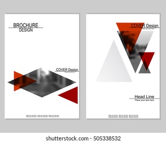 Vector brochure cover templates with blurred cityscape. Business brochure cover design. EPS 10. Mesh background.