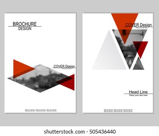 Vector brochure cover templates with blurred cityscape. EPS 10. Mesh background.