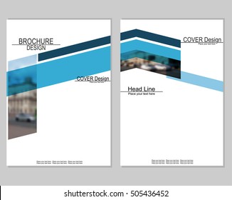Vector brochure cover templates with blurred cityscape. EPS 10. Mesh background.