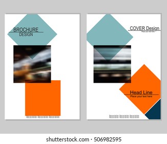 Vector brochure cover templates with blurred night cityscape. EPS10
