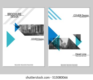Vector brochure cover templates with blurred cityscape. EPS 10. Mesh background.