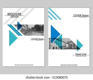 Vector brochure cover templates with blurred cityscape. Business brochure cover design. EPS 10. Mesh background.