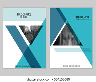 Vector brochure cover templates with blurred cityscape. EPS 10. Mesh background.