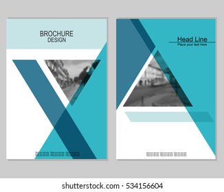 Vector brochure cover templates with blurred cityscape. Business brochure cover design. EPS 10. Mesh background.