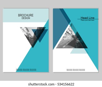 Vector brochure cover templates with blurred cityscape. Business brochure cover design. EPS 10. Mesh background.
