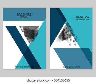Vector brochure cover templates with blurred abstract cubes. EPS 10
