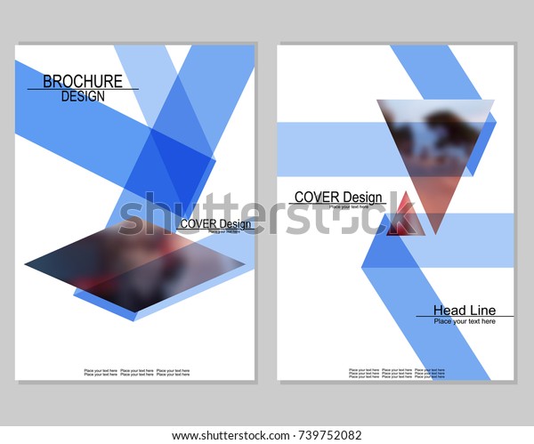 Vector brochure cover templates with blurred\
cityscape. EPS 10. Mesh\
background.