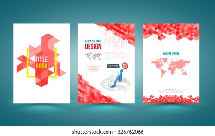 Vector brochure cover triangles style. Vector illustration. Can use for Poster Design Templates, Business report, and printing press.