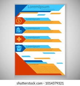 Vector brochure design. Abstract isolated illustration of booklet. 10 EPS