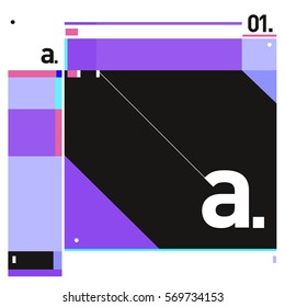 Vector Brochure design with letter A. Annual report vector illustration template. Corporate business catalog and magazine cover. Trendy Business with heads up style presentation graphic elements.