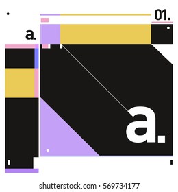 Vector Brochure design with letter A. Annual report vector illustration template. Corporate business catalog and magazine cover. Trendy Business with heads up style presentation graphic elements.