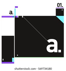 Vector Brochure design with letter A. Annual report vector illustration template. Corporate business catalog and magazine cover. Trendy Business with heads up style presentation graphic elements.