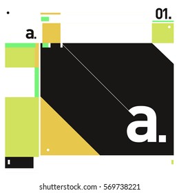 Vector Brochure design with letter A. Annual report vector illustration template. Corporate business catalog and magazine cover. Trendy Business with heads up style presentation graphic elements.