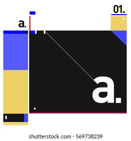 Vector Brochure design with letter A. Annual report vector illustration template. Corporate business catalog and magazine cover. Trendy Business with heads up style presentation graphic elements.