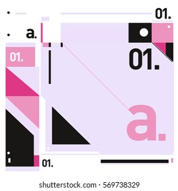 Vector Brochure design with letter A. Annual report vector illustration template. Corporate business catalog and magazine cover. Trendy Business with heads up style presentation graphic elements.