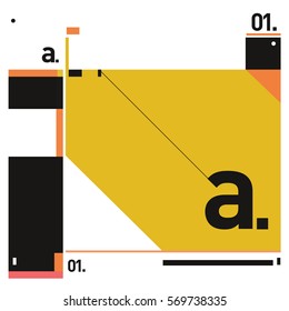Vector Brochure design with letter A. Annual report vector illustration template. Corporate business catalog and magazine cover. Trendy Business with heads up style presentation graphic elements.