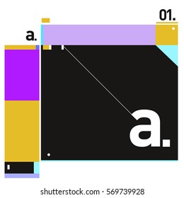Vector Brochure design with letter A. Annual report vector illustration template. Corporate business catalog and magazine cover. Trendy Business with heads up style presentation graphic elements.