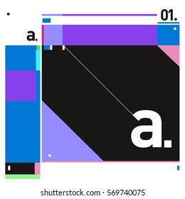 Vector Brochure design with letter A. Annual report vector illustration template. Corporate business catalog and magazine cover. Trendy Business with heads up style presentation graphic elements.