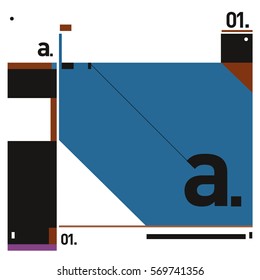 Vector Brochure design with letter A. Annual report vector illustration template. Corporate business catalog and magazine cover. Trendy Business with heads up style presentation graphic elements.