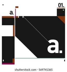 Vector Brochure design with letter A. Annual report vector illustration template. Corporate business catalog and magazine cover. Trendy Business with heads up style presentation graphic elements.