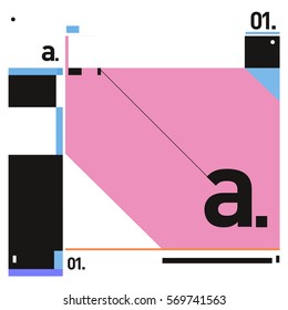 Vector Brochure design with letter A. Annual report vector illustration template. Corporate business catalog and magazine cover. Trendy Business with heads up style presentation graphic elements.