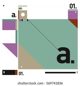 Vector Brochure design with letter A. Annual report vector illustration template. Corporate business catalog and magazine cover. Trendy Business with heads up style presentation graphic elements.